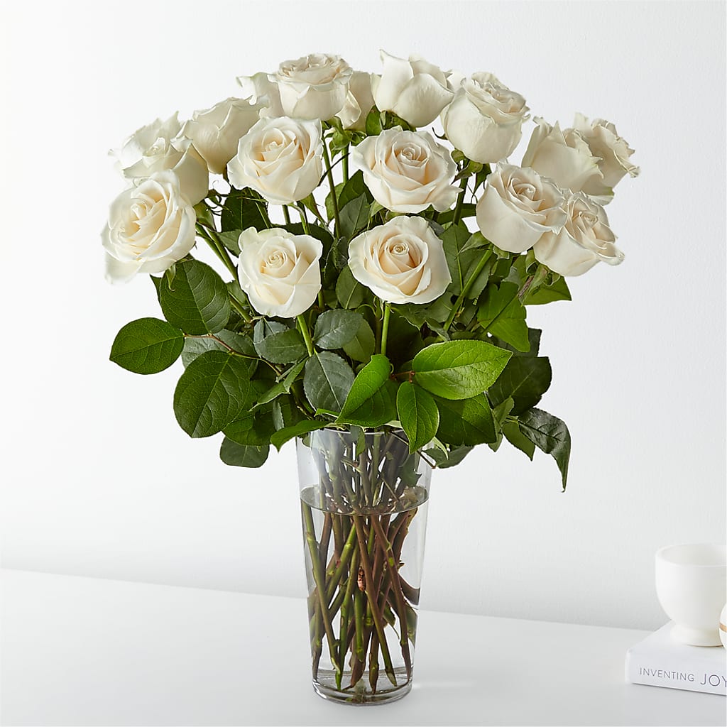 Long-stemmed White Roses – Evans-king Floral, Forty Fort PA