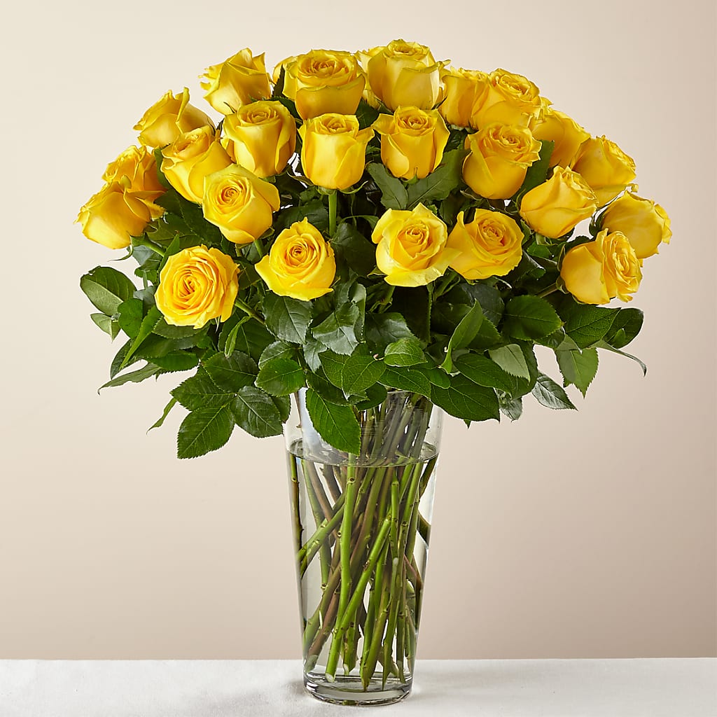 Yellow Long-stemmed Roses – Evans-king Floral, Forty Fort PA