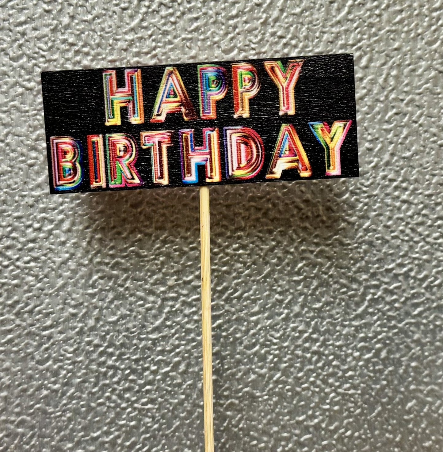 Happy Birthday Wood Pick