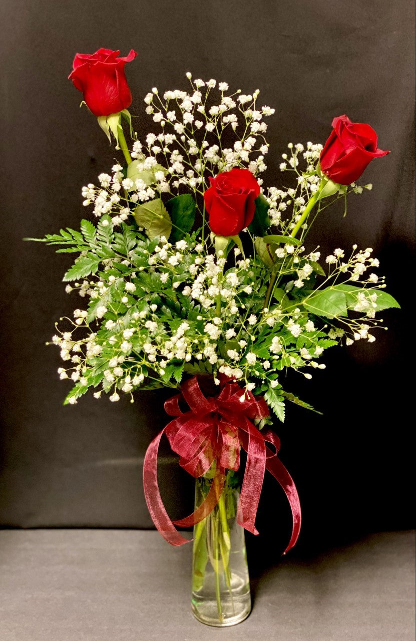 Red Roses in Budvase – Evans-king Floral, Forty Fort PA