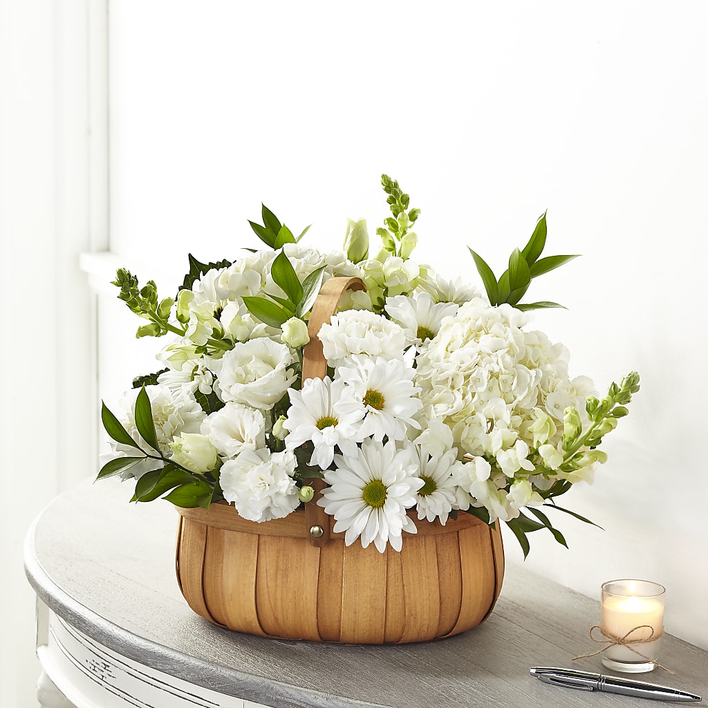 Pure Ivory Basket – Evans-king Floral, Forty Fort PA