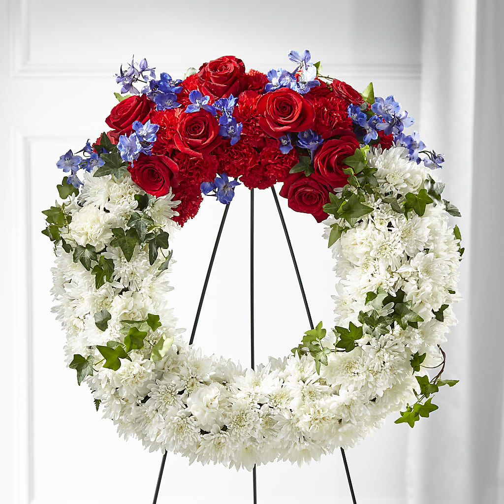 Patriotic Passion Wreath – Evans-king Floral, Forty Fort PA