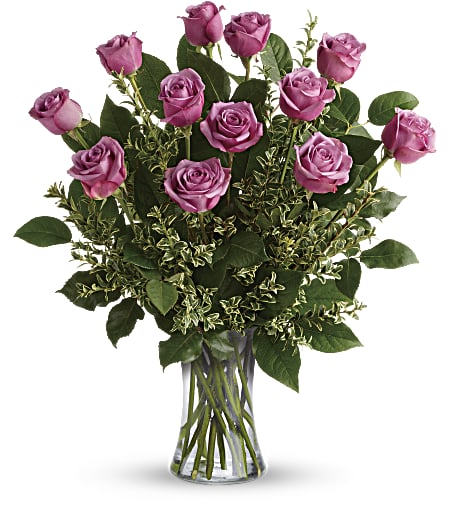One Dozen Long-stemmed Lavender Roses – Evans-king Floral, Forty Fort PA