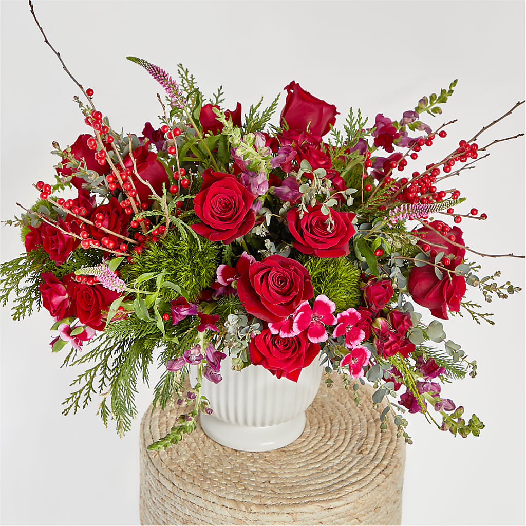 Big Red Bow Bouquet –  Evans-king Floral, Forty Fort PA
