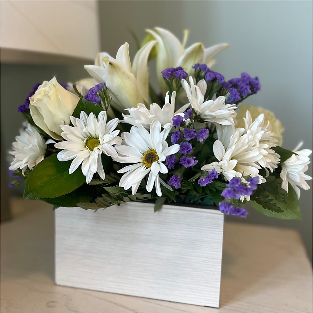 Beyond Blue Box Bouquet –  Evans-king Floral, Forty Fort PA