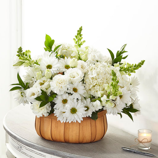 Pure Ivory Basket –  Evans-king Floral, Forty Fort PA