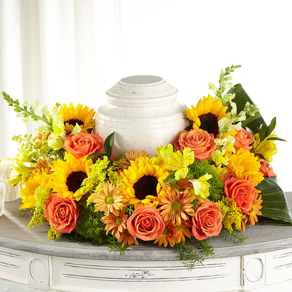 Faithful Sunflower Cremation Adornment –  Evans-king Floral, Forty Fort PA