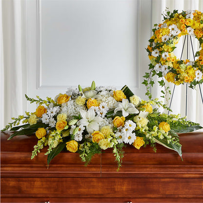 Golden Harmony Casket Spray –  Evans-king Floral, Forty Fort PA