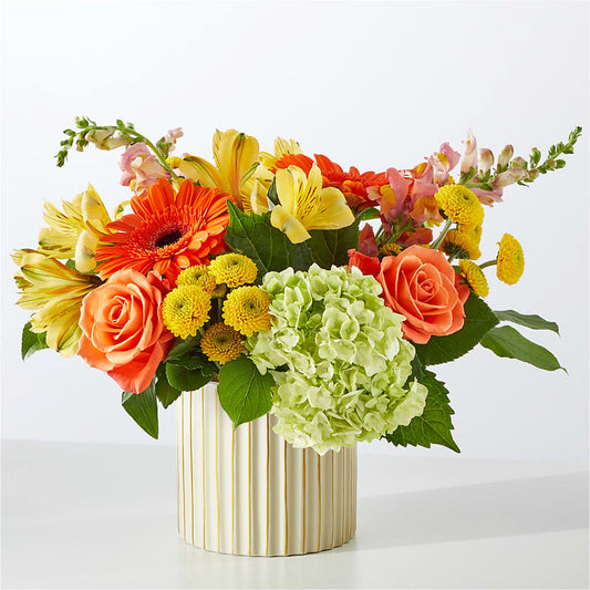 Autumn Sunshine Bouquet with Ivory Vase –  Evans-king Floral, Forty Fort PA