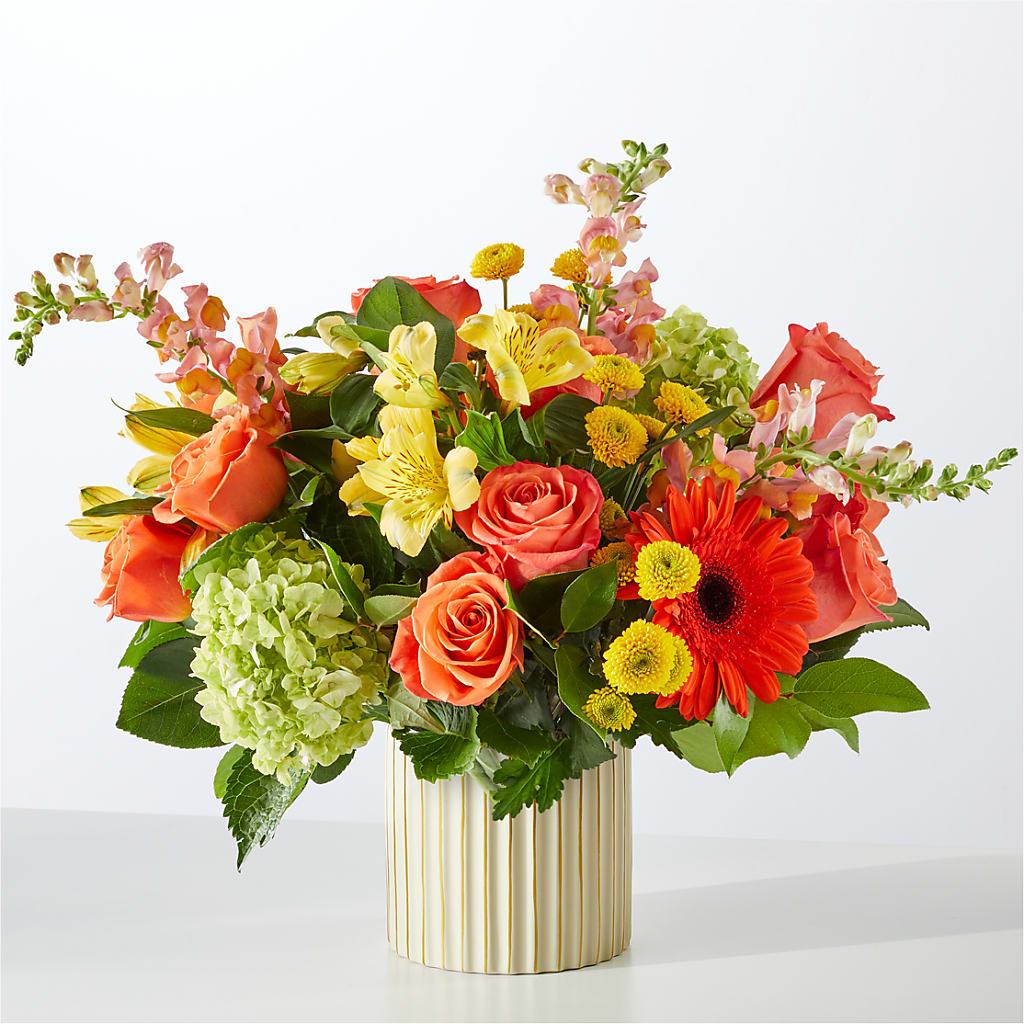 Autumn Sunshine Bouquet with Ivory Vase –  Evans-king Floral, Forty Fort PA