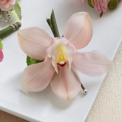 Pink Cymbidium Boutonniere –  Evans-king Floral, Forty Fort PA
