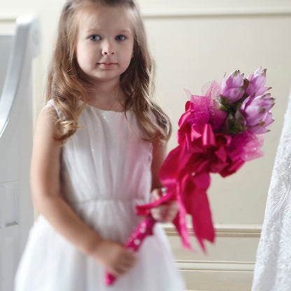Sparkle Pink Flower Girl Bouquet –  Evans-king Floral, Forty Fort PA
