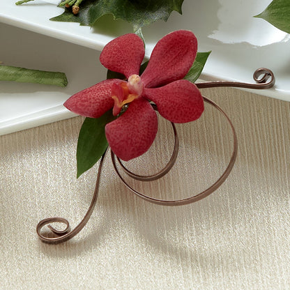 Red Mokara Boutonniere –  Evans-king Floral, Forty Fort PA