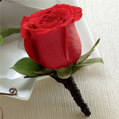 Red Rose Boutonniere –  Evans-king Floral, Forty Fort PA